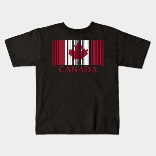 Canada Flag Barcode Canadian Pride Kids T-Shirt by Stuffosaurus